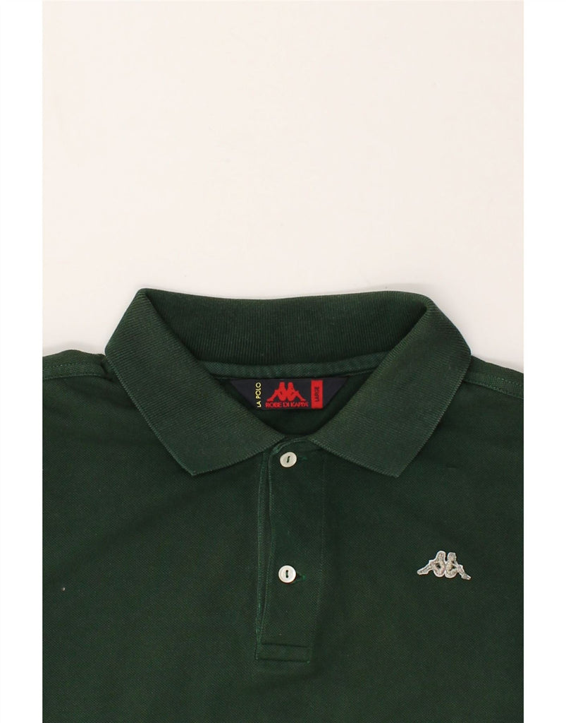 KAPPA Mens Polo Shirt Large Green Cotton | Vintage Kappa | Thrift | Second-Hand Kappa | Used Clothing | Messina Hembry 