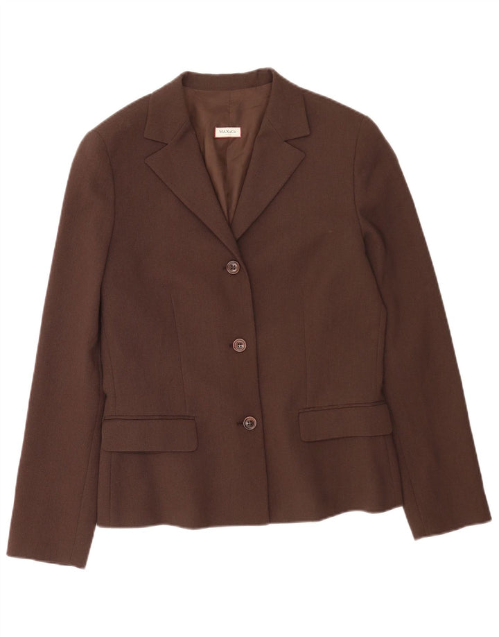 Max & Co. Womens 3 Button Blazer Jacket UK 14 Medium Brown Polyester