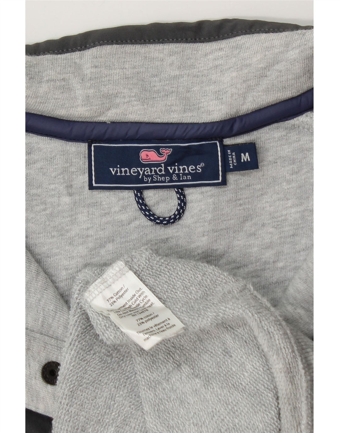 VINEYARD VINES Mens Loose Fit Sweatshirt Jumper Medium Grey Colourblock