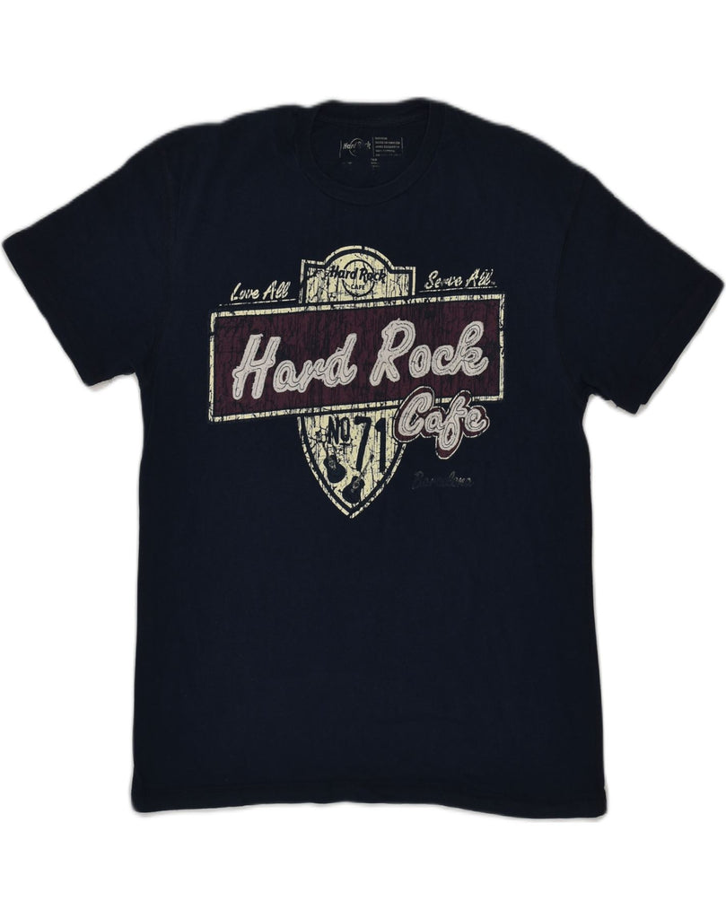 HARD ROCK CAFE Mens Barcelona Graphic T-Shirt Top Medium Navy Blue Cotton | Vintage Hard Rock Cafe | Thrift | Second-Hand Hard Rock Cafe | Used Clothing | Messina Hembry 