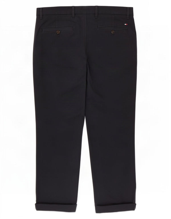 Tommy Hilfiger Mens Straight Cropped Trousers W32 L24 Navy Blue
