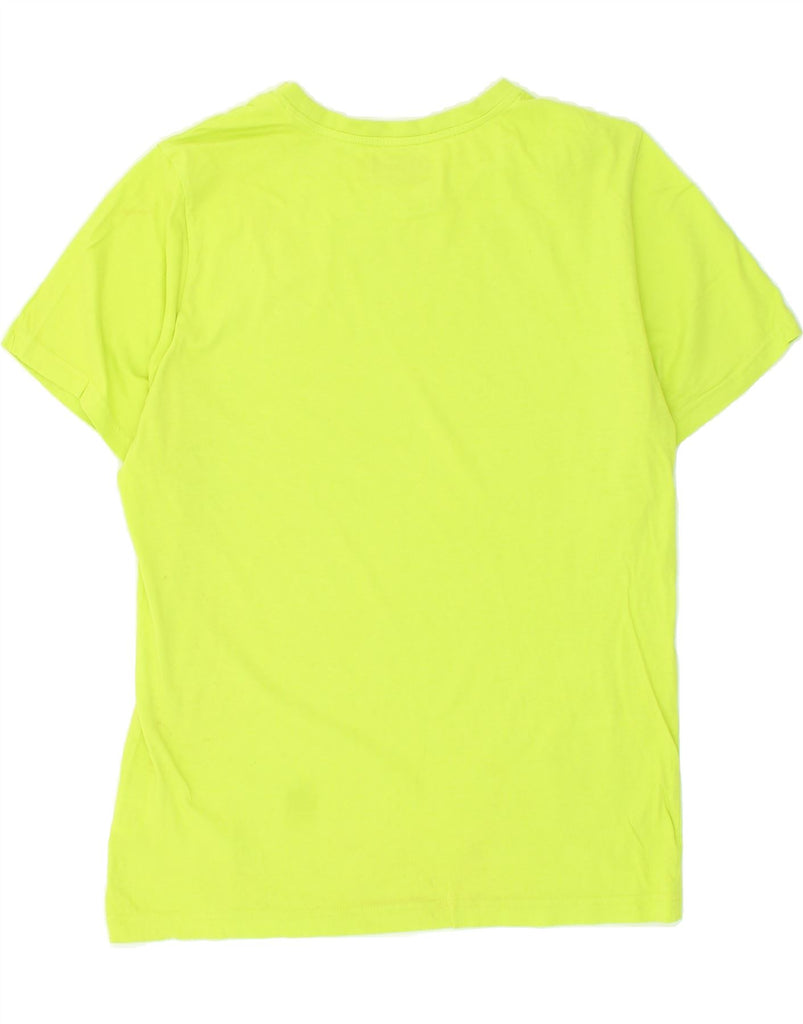 KAPPA Womens T-Shirt Top UK 14 Medium Yellow Cotton | Vintage Kappa | Thrift | Second-Hand Kappa | Used Clothing | Messina Hembry 