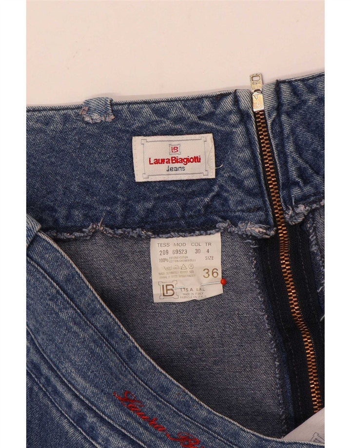 Laura Biagiotti Womens Denim Skirt W36 Large Blue