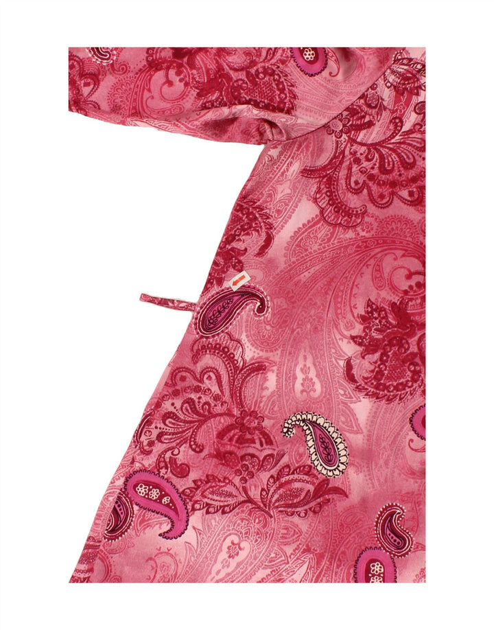 VINTAGE Womens Robe Dress UK 14 Medium Pink Paisley Polyester Vintage Vintage and Second-Hand Vintage from Messina Hembry 