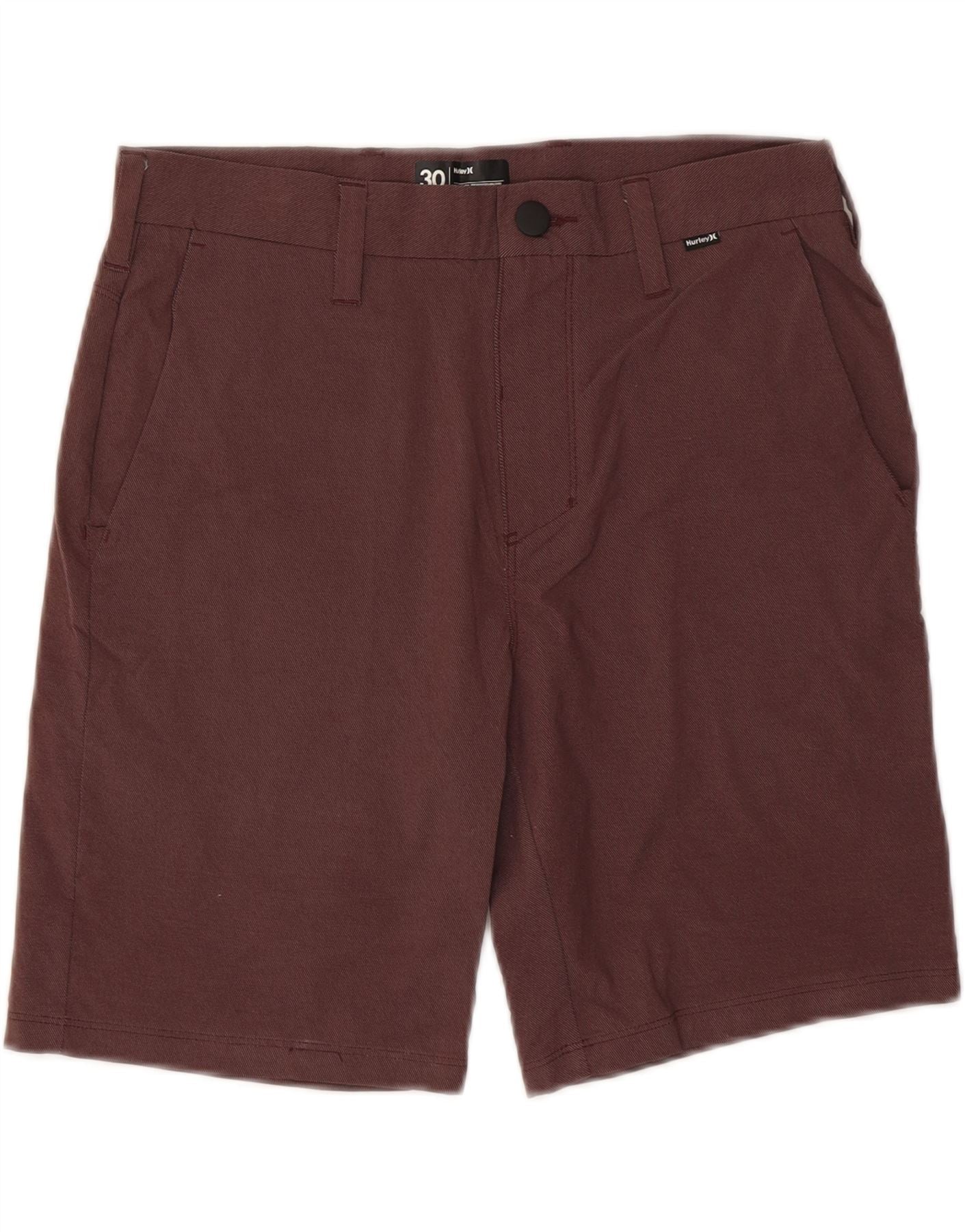HURLEY Mens Dri Fit Chino Shorts W30 Medium Burgundy Nylon