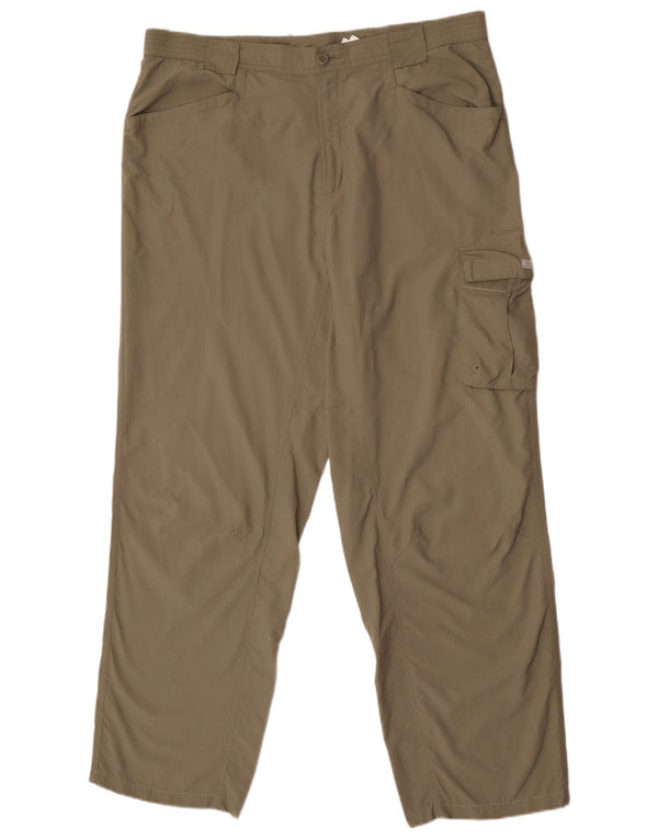 Columbia Mens Titanium Straight Cargo Trousers Large W36 L32 Khaki Nylon