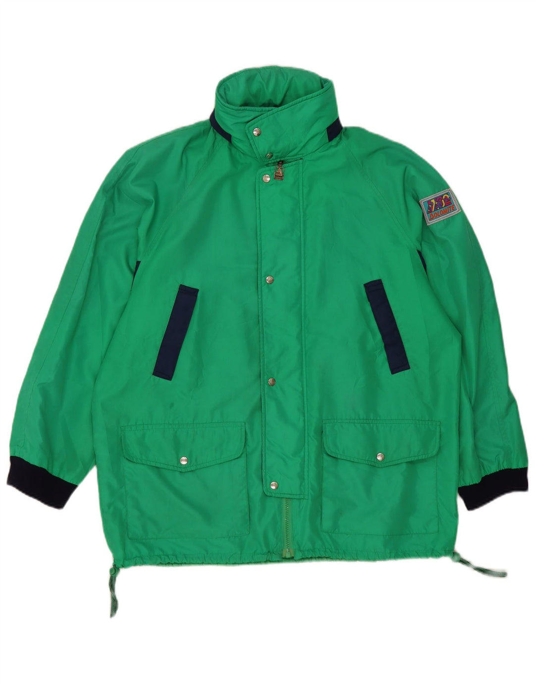 Dolomite Womens Hooded Rain Jacket UK 44 2XL Green Colourblock Polyester