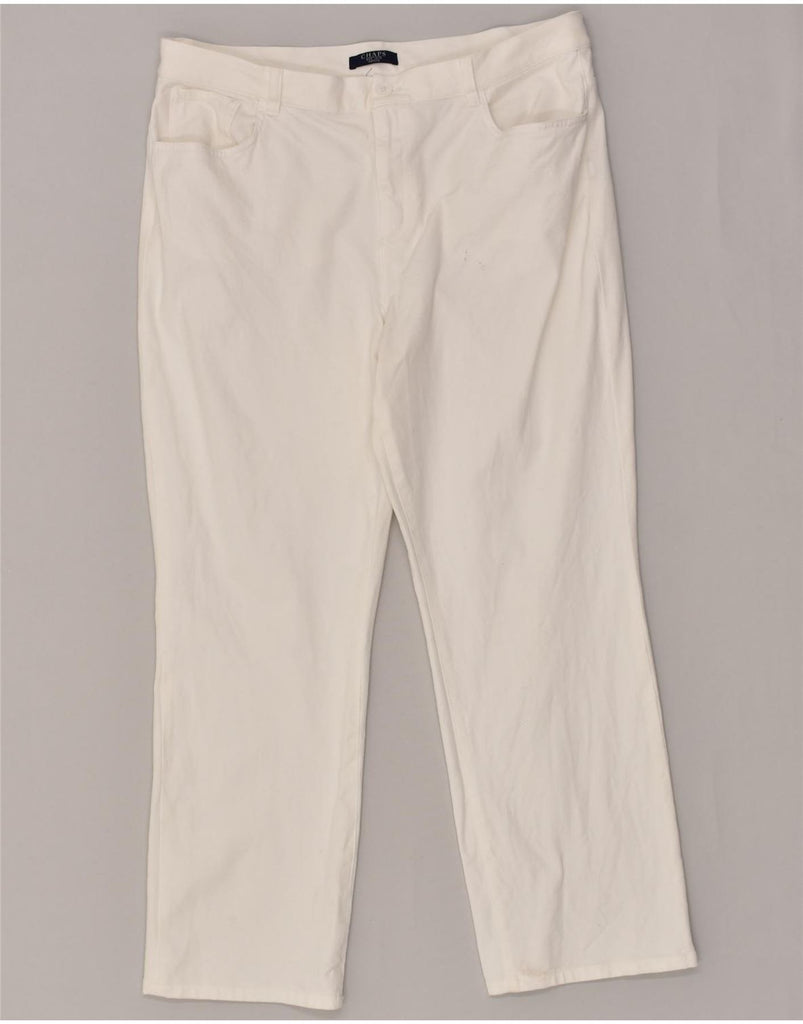 CHAPS Womens Straight Casual Trousers W36 L28 White | Vintage Chaps | Thrift | Second-Hand Chaps | Used Clothing | Messina Hembry 