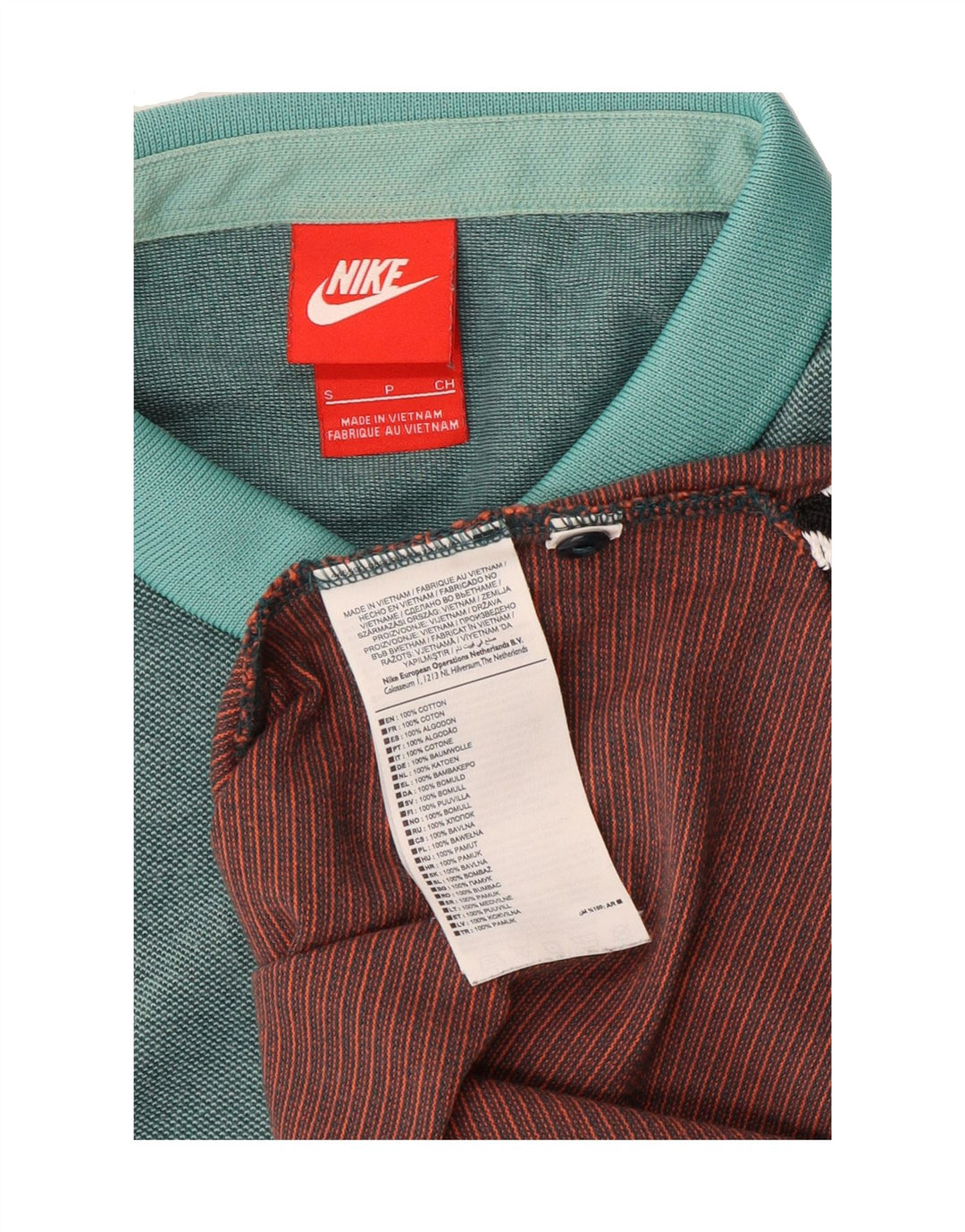 NIKE Mens Polo Shirt Small Blue Colourblock Cotton Vintage Nike and Second-Hand Nike from Messina Hembry 