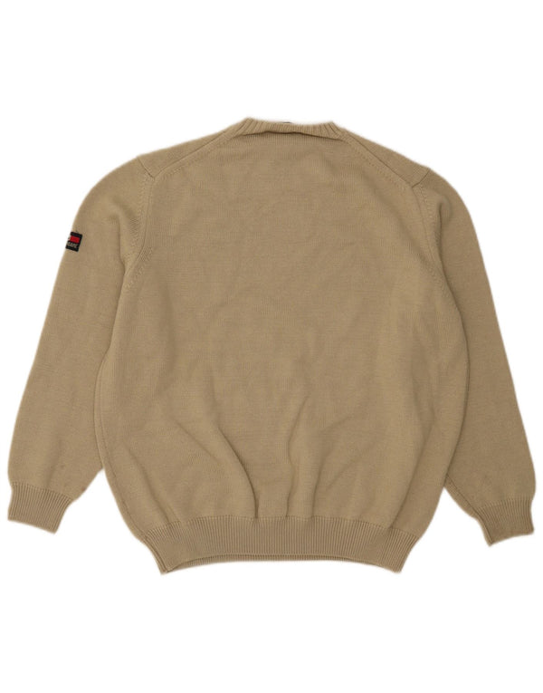 Navigare Mens Crew Neck Jumper Sweater Medium Green Merino Wool