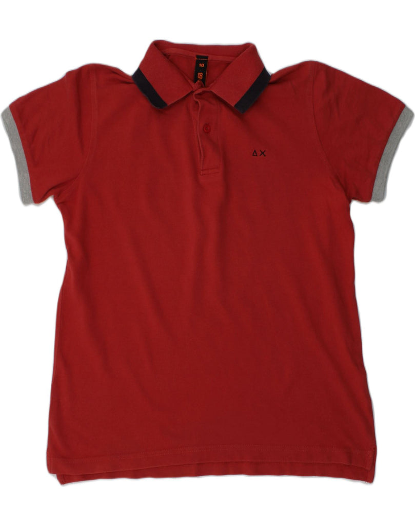 SUN68 Boys Polo Shirt 9-10 Years Red Cotton | Vintage Sun68 | Thrift | Second-Hand Sun68 | Used Clothing | Messina Hembry 