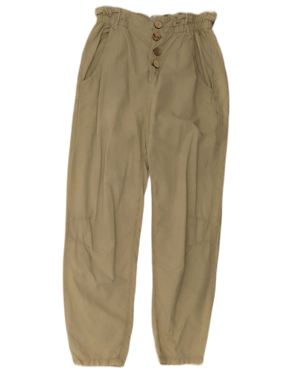 Zara Womens Tapered Chino Trousers EU 34 2XS W24 L28 Khaki