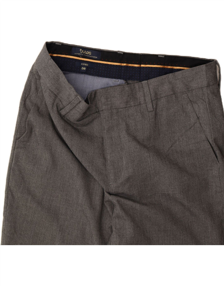 JULES Womens Slim Chino Trousers W32 L27 Grey Polyester Vintage Jules and Second-Hand Jules from Messina Hembry 