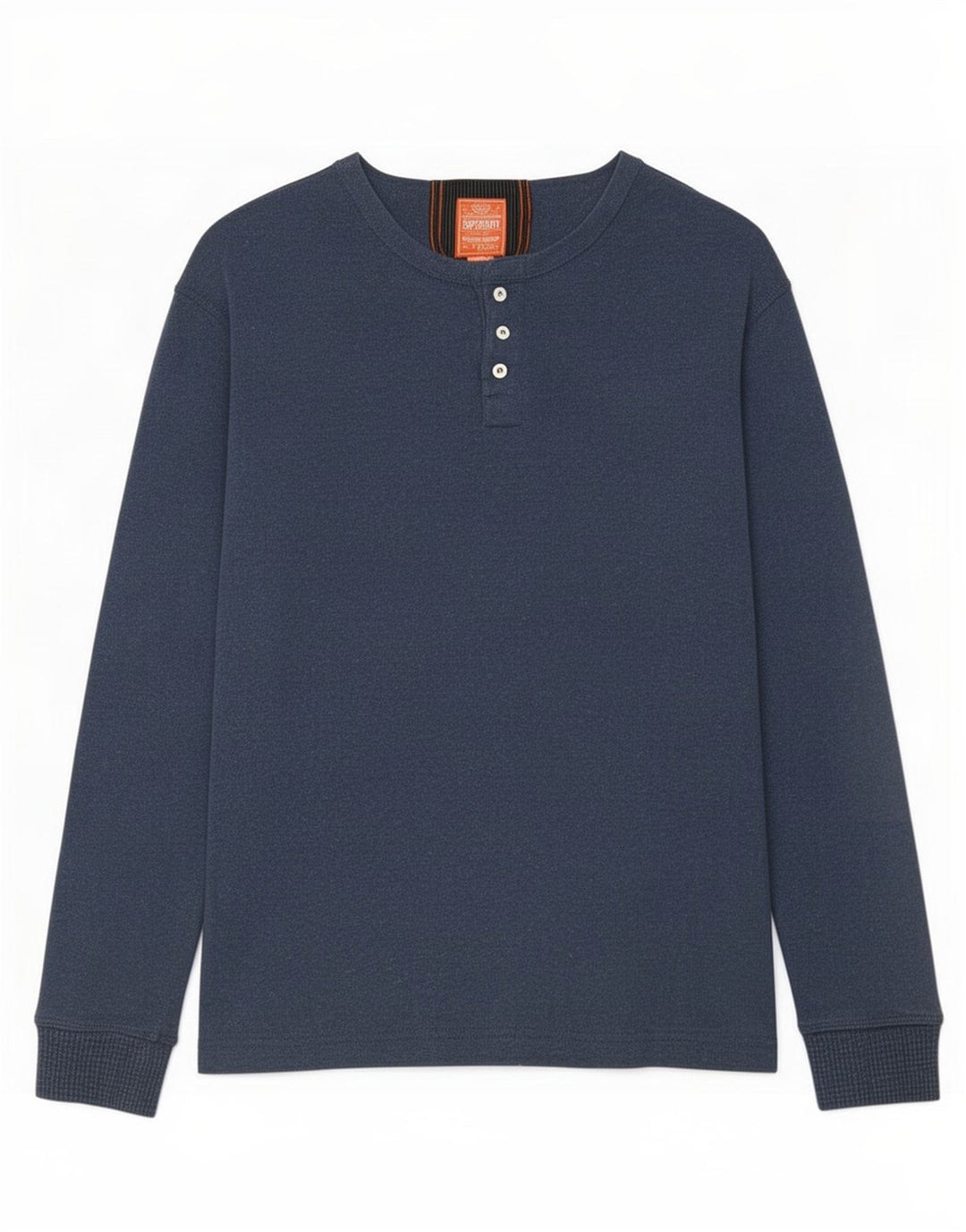 Superdry Mens Top Long Sleeve Medium Navy Blue Cotton