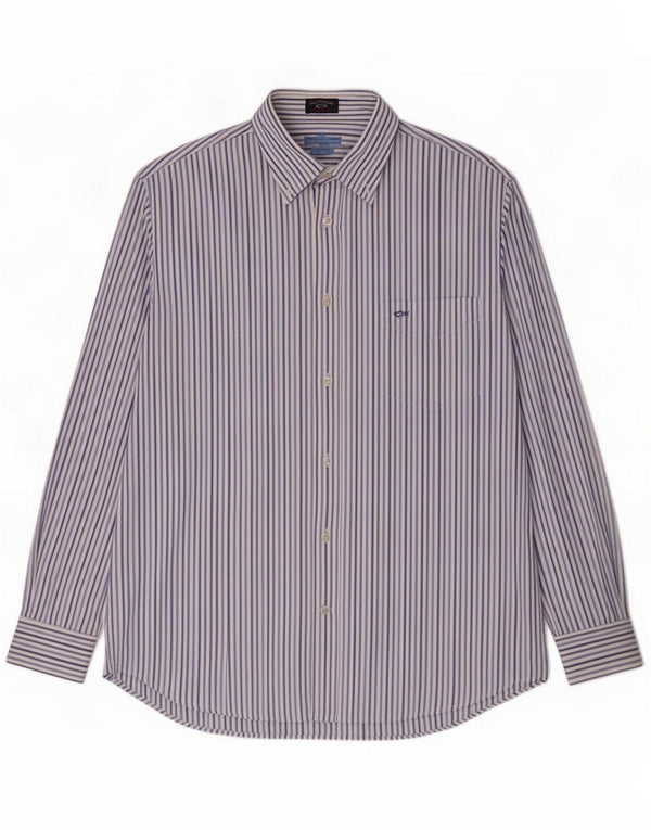 Paul & Shark Mens Shirt Size 42 Large Blue Striped