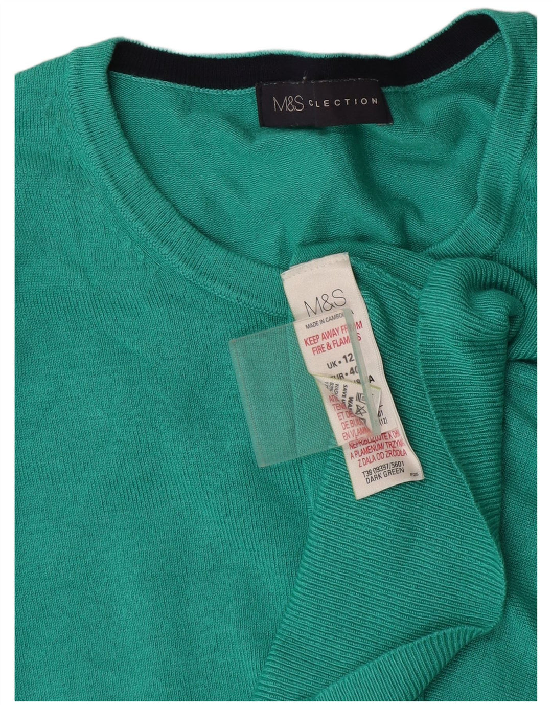 Marks & Spencer Womens Cardigan Sweater UK 12 Medium Turquoise Viscose