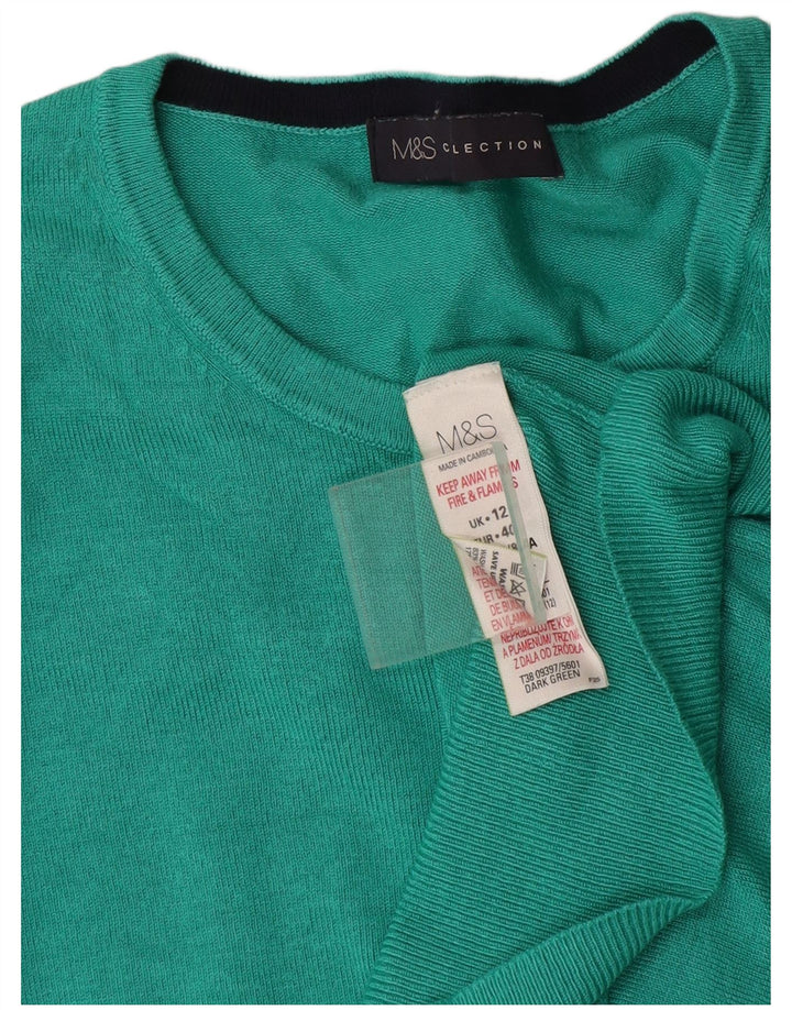 Marks & Spencer Womens Cardigan Sweater UK 12 Medium Turquoise Viscose
