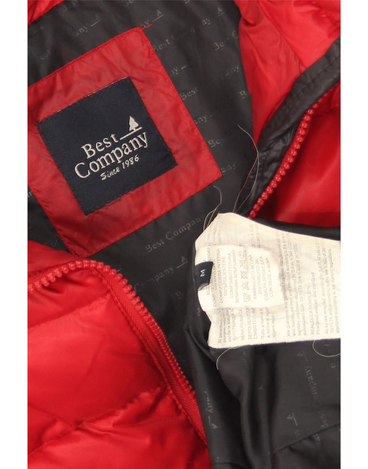 Best Company Womens Hooded Padded Jacket UK 14 Medium Red Nylon