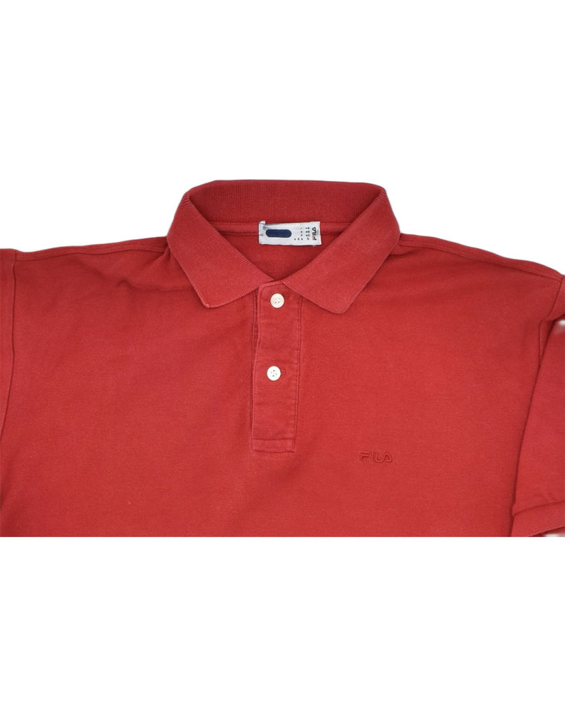 FILA Mens Loose Fit Polo Shirt IT 48 Medium Red Cotton | Vintage | Thrift | Second-Hand | Used Clothing | Messina Hembry 