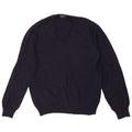 Zara Mens V-Neck Jumper Sweater Medium Navy Blue