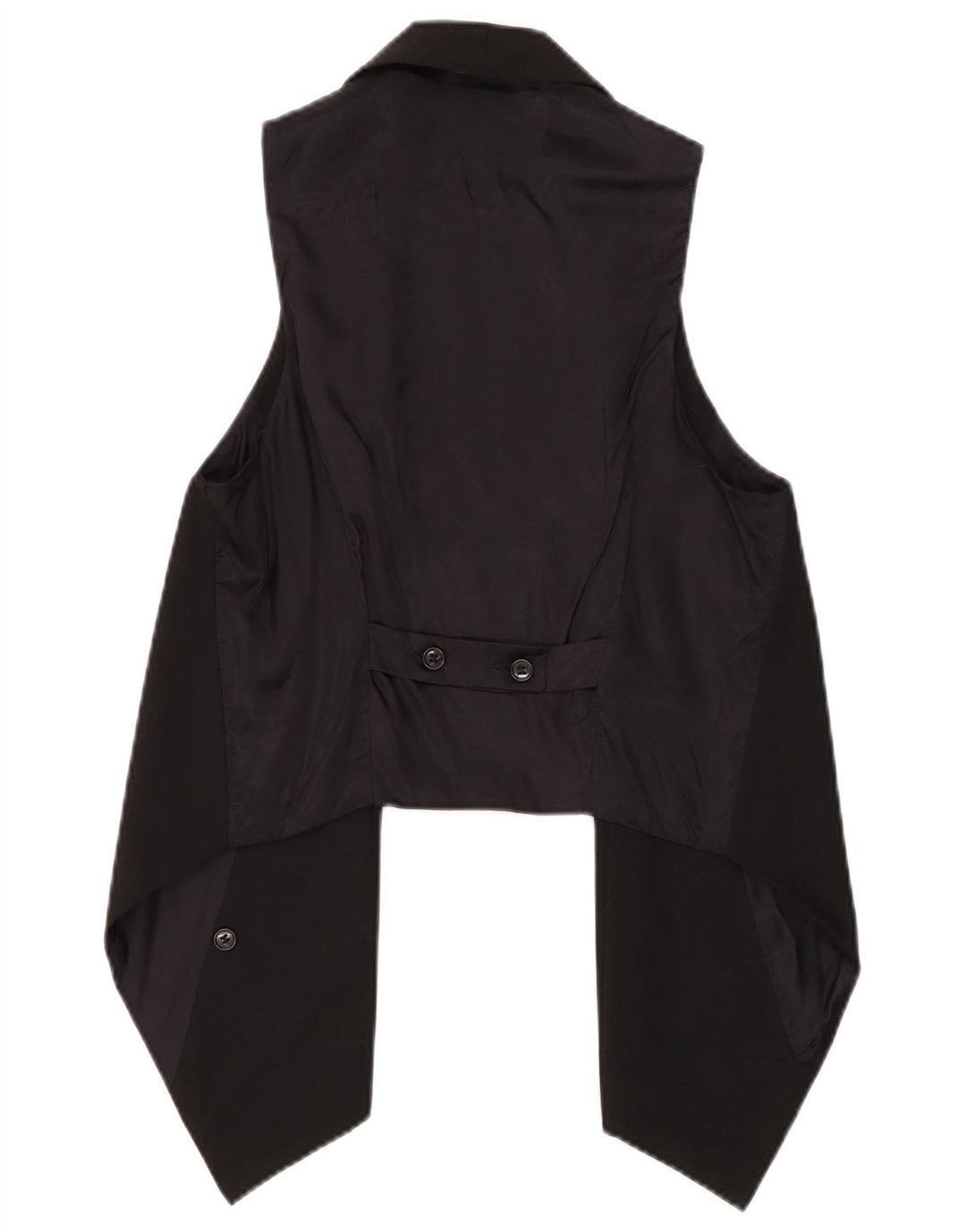 BENETTON Womens Asymmetric OPEN Waistcoat UK 12 Medium Black