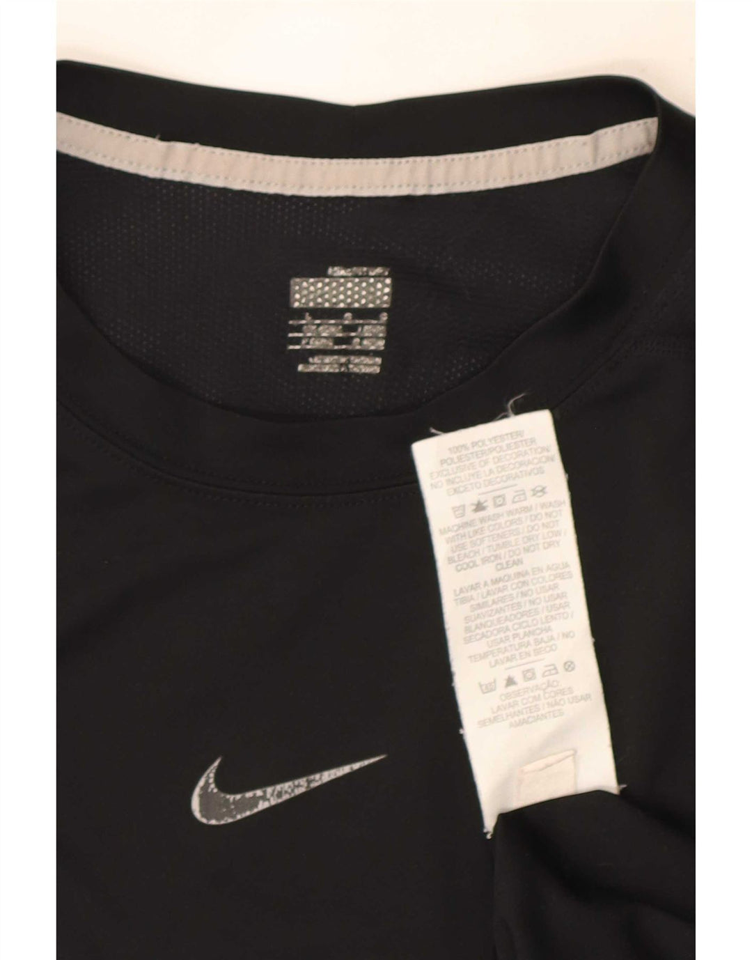 Nike Mens Dri Fit T-Shirt Top UK 42/44 Large Black Polyester