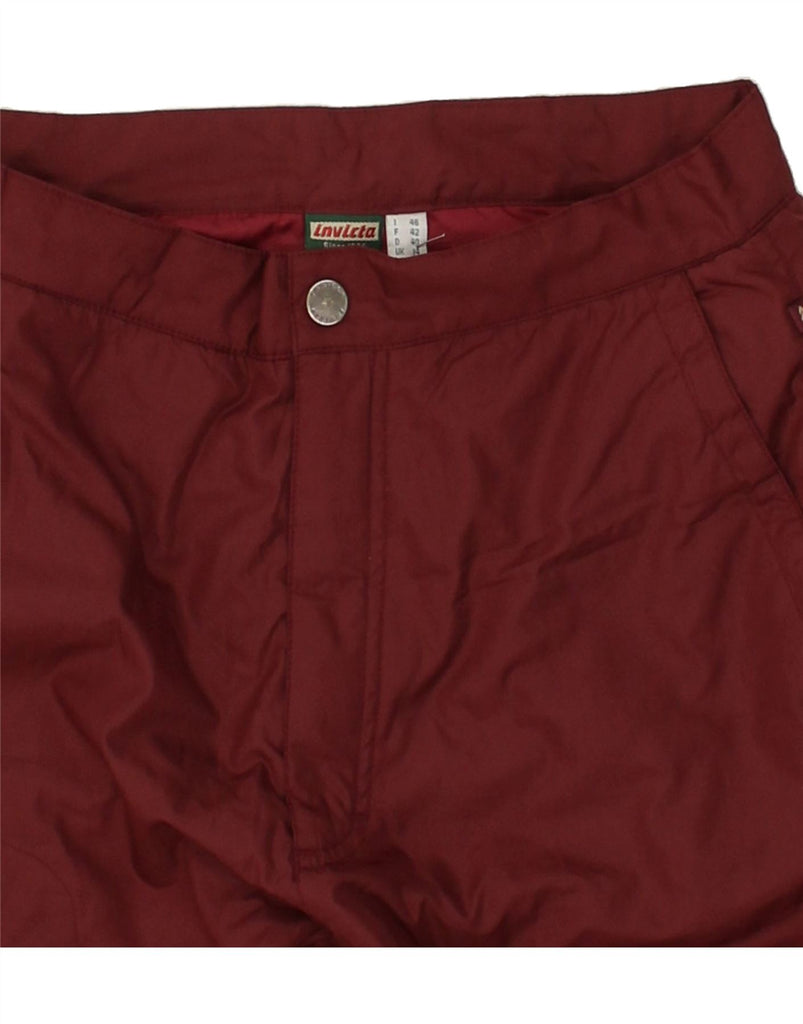 INVICTA Womens Straight Windbreaker Trousers UK 14 Medium W31 L31 Burgundy | Vintage Invicta | Thrift | Second-Hand Invicta | Used Clothing | Messina Hembry 