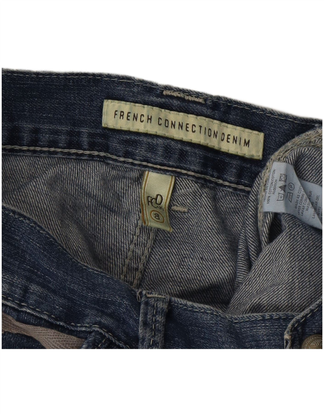 FRENCH CONNECTION Womens Cargo Straight Jeans UK 8 Small W30 L33 Blue