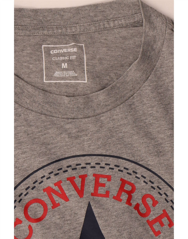 Converse Mens Chuck Taylor Graphic Top Long Sleeve Medium Grey Flecked