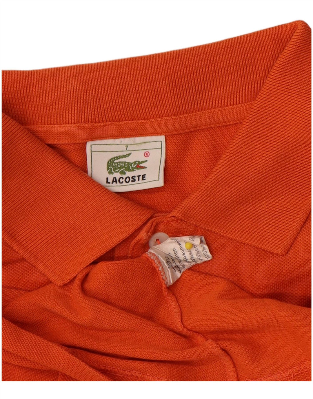 Lacoste Mens Polo Shirt Size 7 2XL Orange Cotton