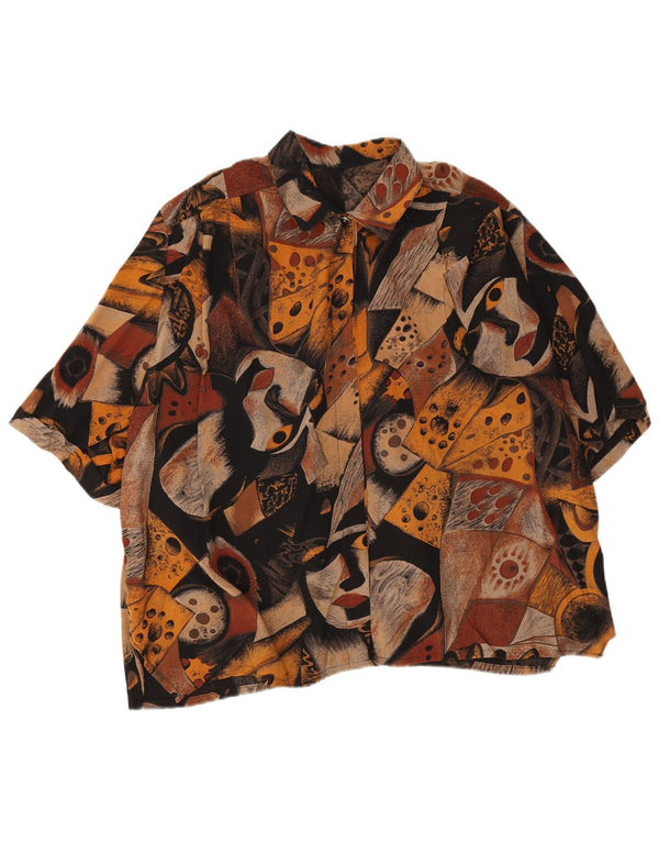 Vintage Womens Abstract Pattern Shirt Blouse UK 20 2XL Multicoloured