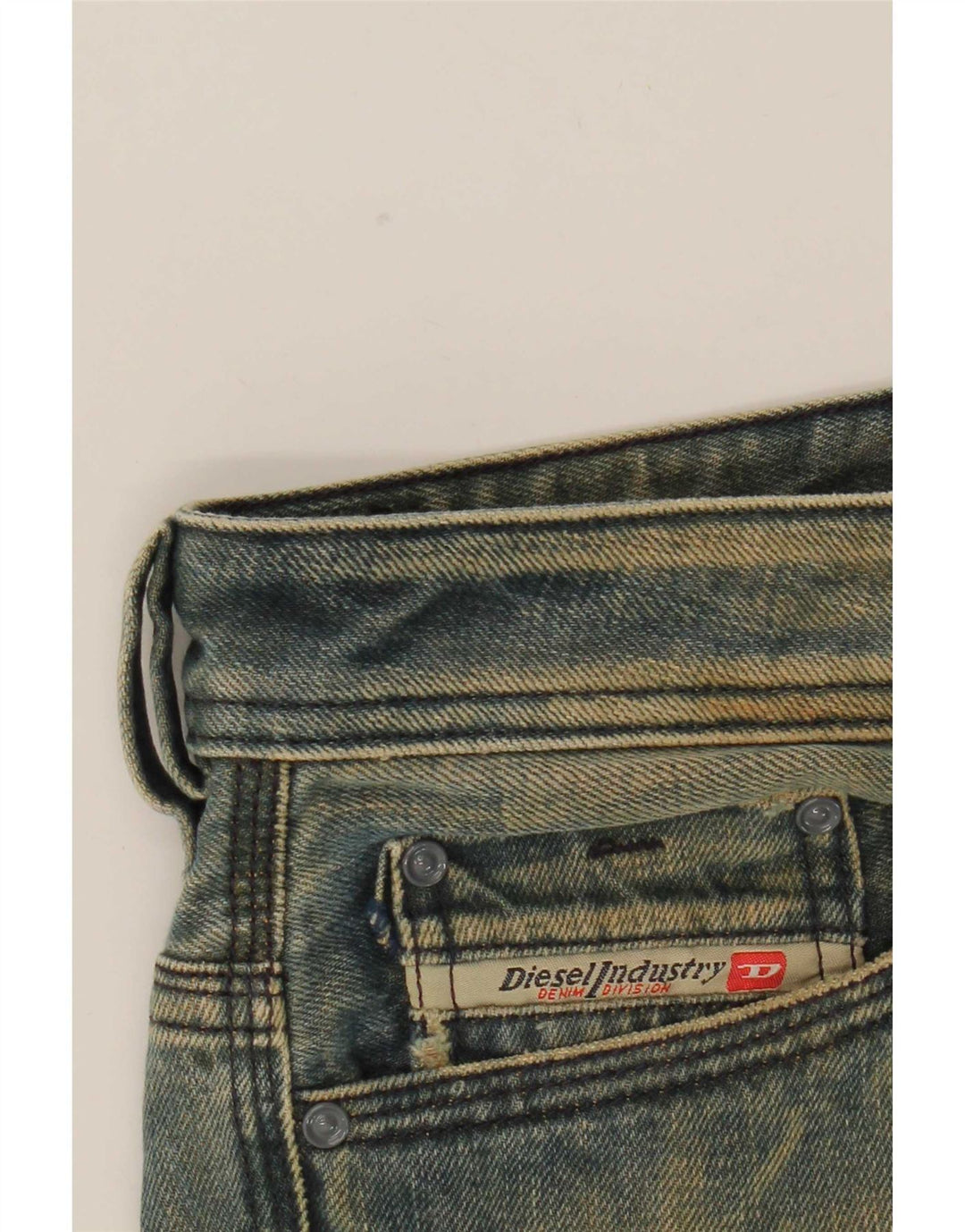 Diesel Mens Thanaz Cropped Jeans W32 L24 Blue Cotton