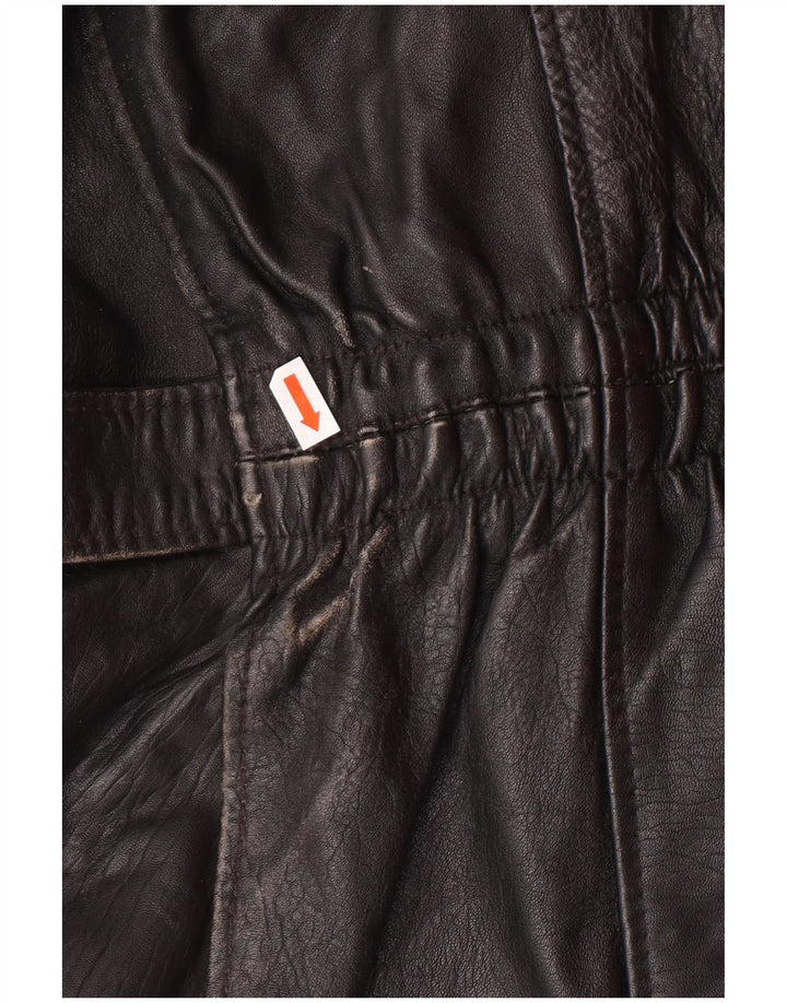Vintage Womens Leather Jacket IT 46 Large Black Leather