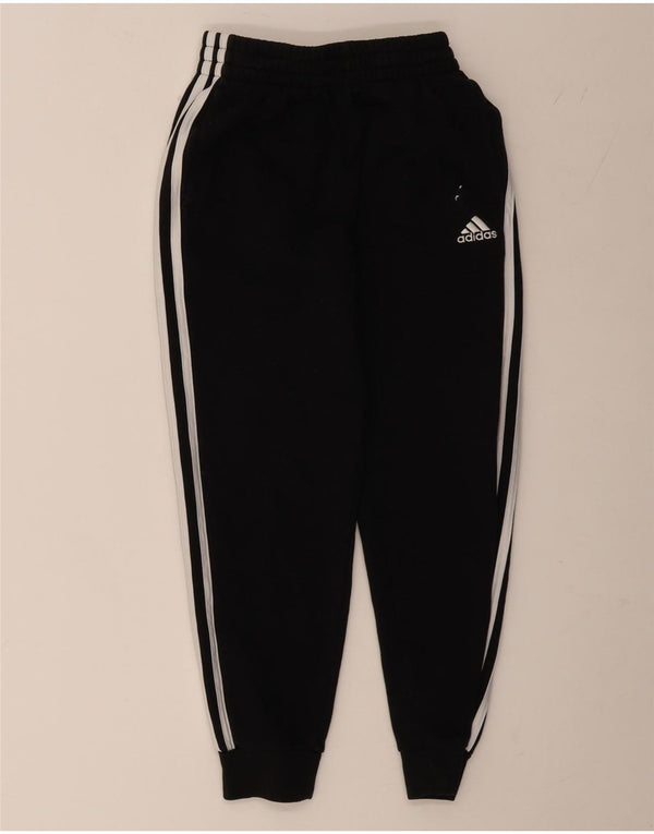 Adidas Boys Tracksuit Trousers Joggers 10-11 Years Medium Black Cotton