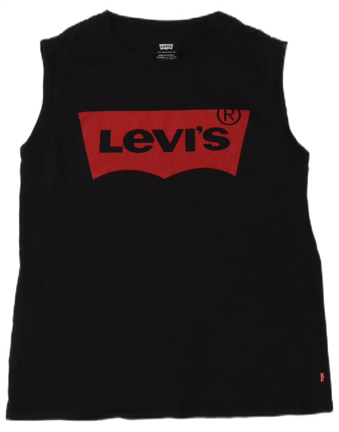 LEVI'S Womens Graphic Vest Top UK 10 Small Black