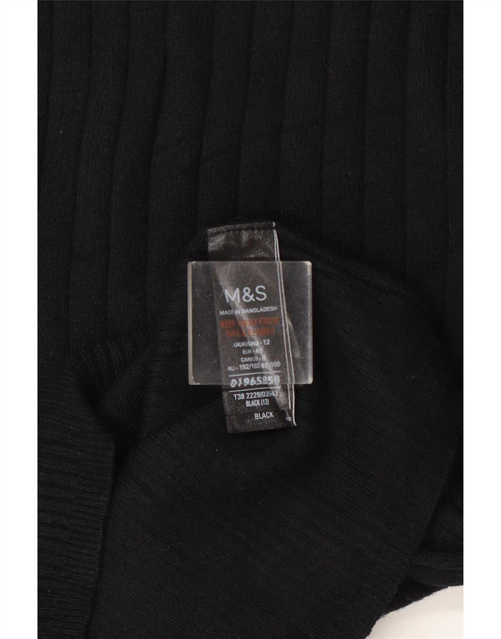 Marks & Spencer Womens Turtle Neck Jumper Sweater UK 12 Medium Black