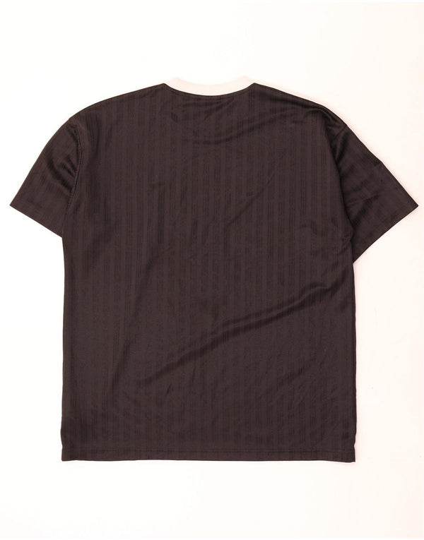 Adidas Mens Graphic T-Shirt Top Large Black Striped Polyester