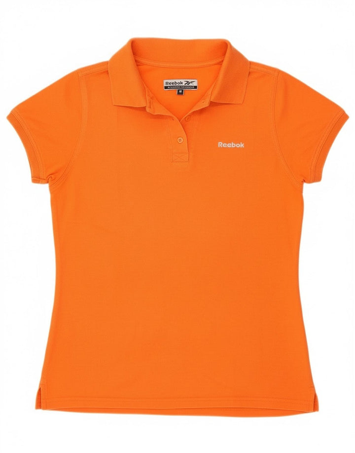 Reebok Womens Polo Shirt UK 12 Medium Orange Cotton