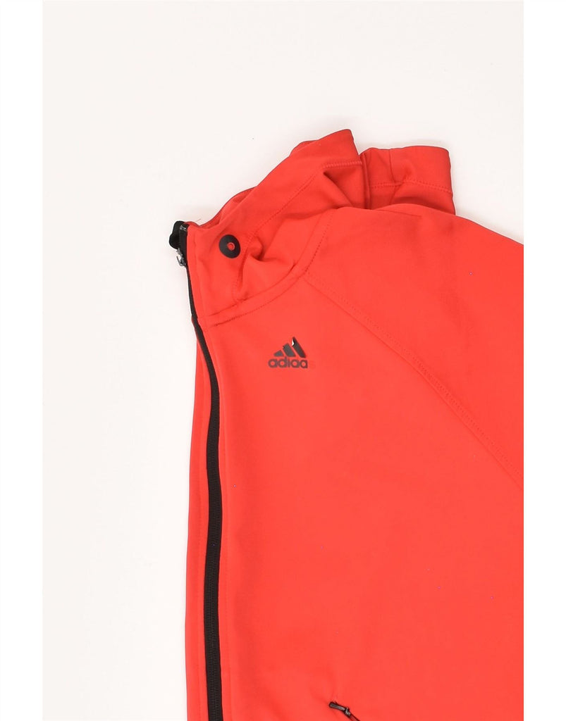 ADIDAS Womens Climalite Zip Hoodie Sweater UK 12/14 Medium Red Vintage Adidas and Second-Hand Adidas from Messina Hembry 