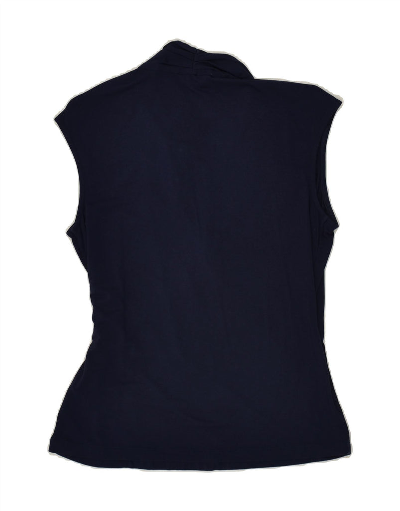 GANT Womens Sleeveless Blouse Top UK 12 Medium Navy Blue Modal | Vintage Gant | Thrift | Second-Hand Gant | Used Clothing | Messina Hembry 