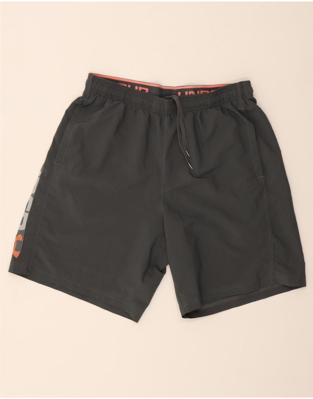 Under Armour Mens Heat Gear Graphic Sport Shorts Large  Grey Polyester