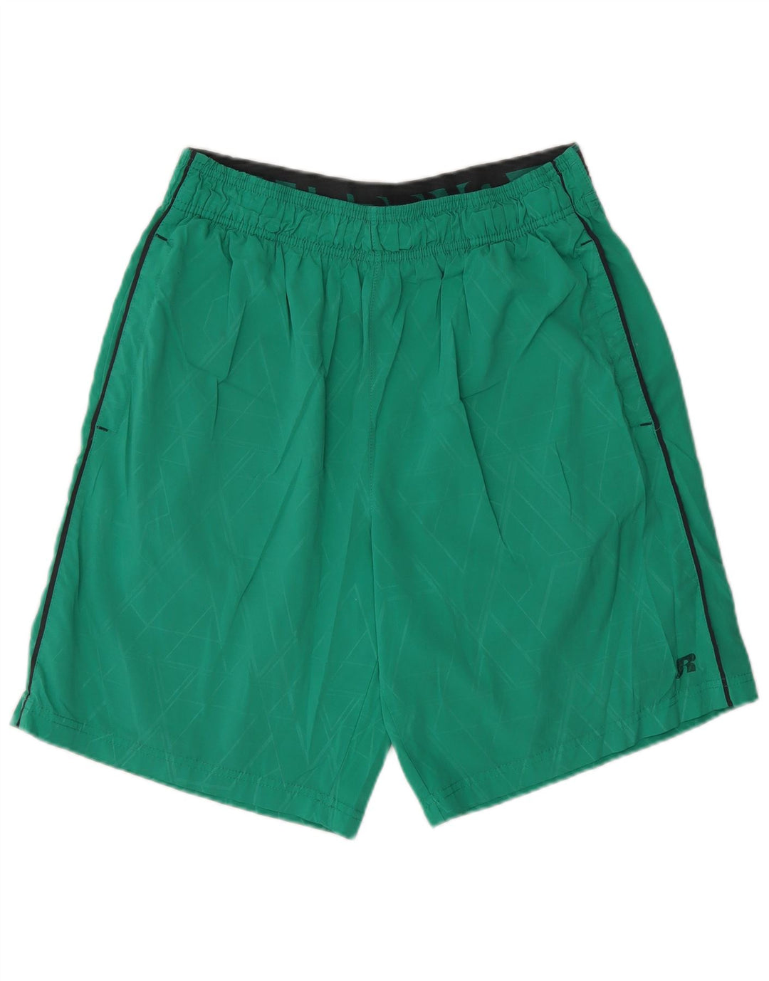 RUSSELL ATHLETIC Mens Graphic Sport Shorts Medium Green Geometric