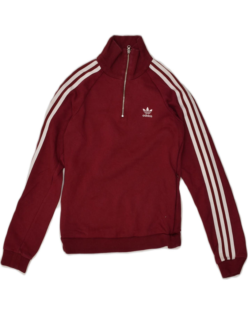 ADIDAS Girls Sweatshirt Jumper 5-6 Years Burgundy Cotton | Vintage Adidas | Thrift | Second-Hand Adidas | Used Clothing | Messina Hembry 