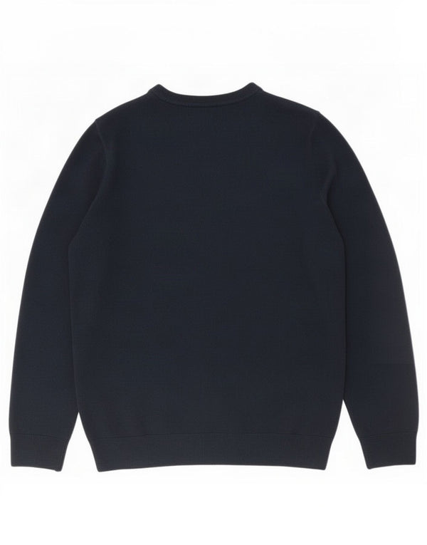 Marks & Spencer Mens Crew Neck Jumper Sweater Large Navy Blue Cashmere
