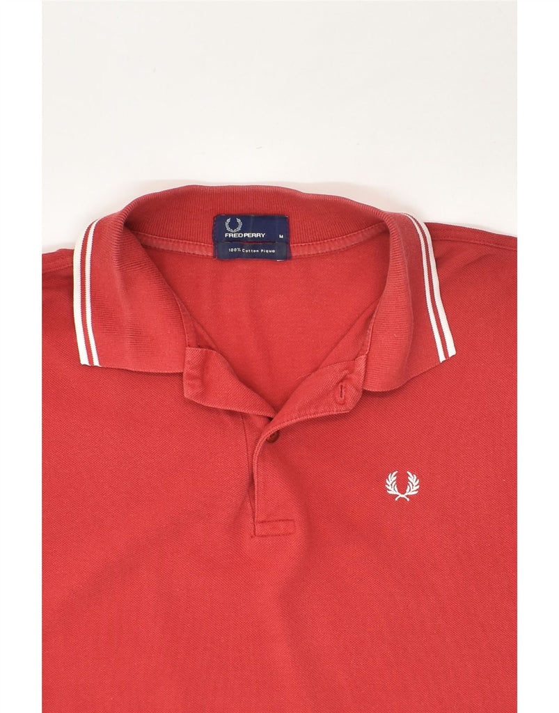 FRED PERRY Mens Polo Shirt Medium Red Cotton | Vintage Fred Perry | Thrift | Second-Hand Fred Perry | Used Clothing | Messina Hembry 