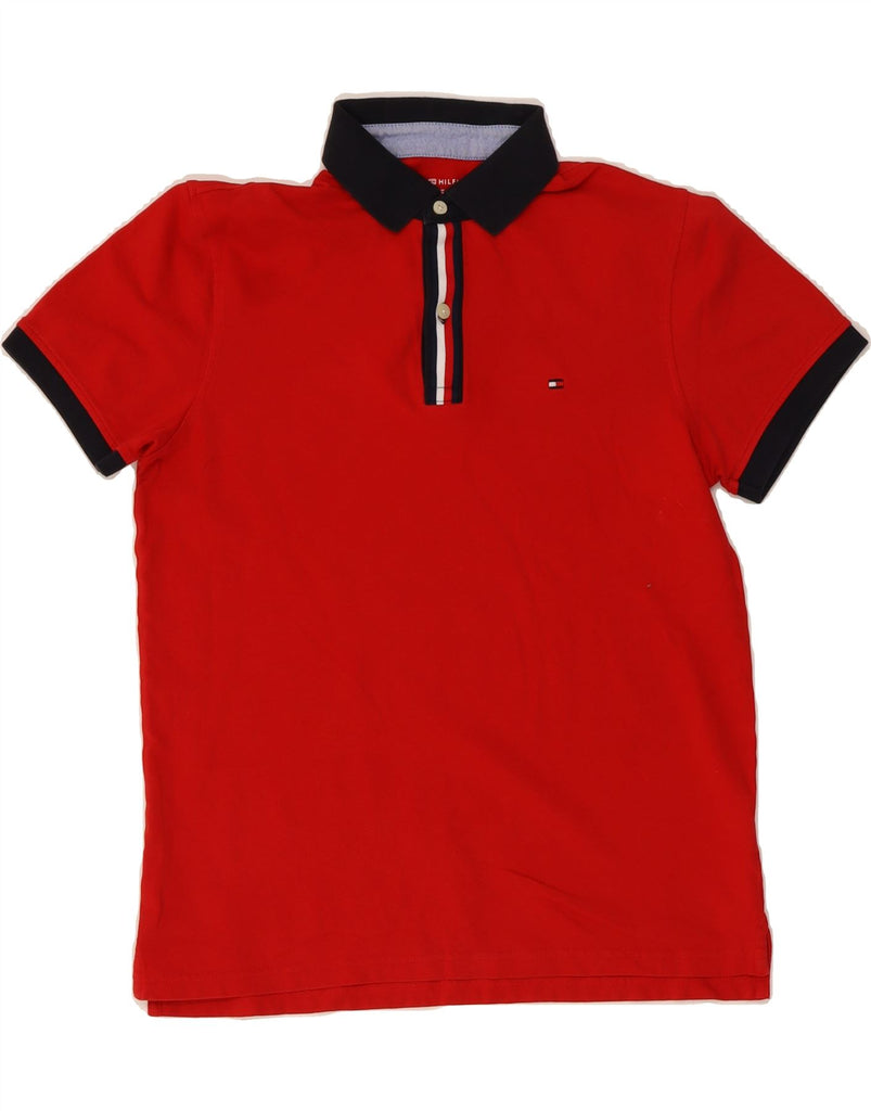 TOMMY HILFIGER Mens Polo Shirt Small Red Cotton Vintage Tommy Hilfiger and Second-Hand Tommy Hilfiger from Messina Hembry 