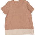 ZARA Womens Crochet Blouse Top UK 14 Medium Pink Colourblock