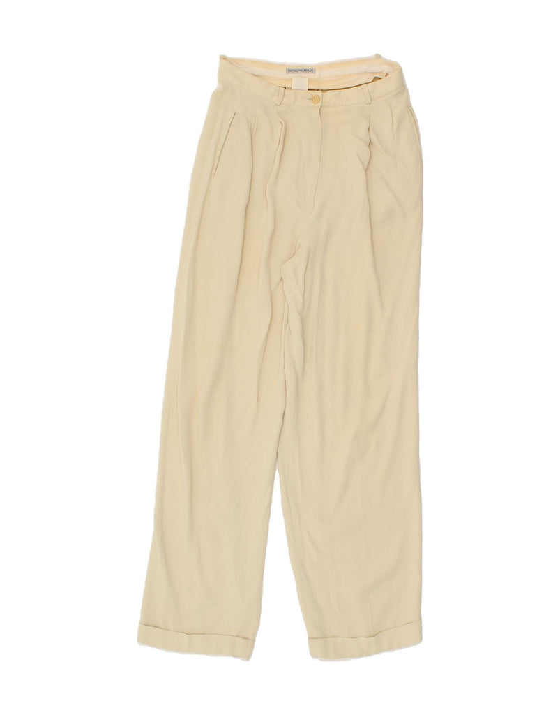 EMPORIO ARMANI Womens Pegged Chino Trousers IT 44 Medium W26 L30 Yellow | Vintage Emporio Armani | Thrift | Second-Hand Emporio Armani | Used Clothing | Messina Hembry 