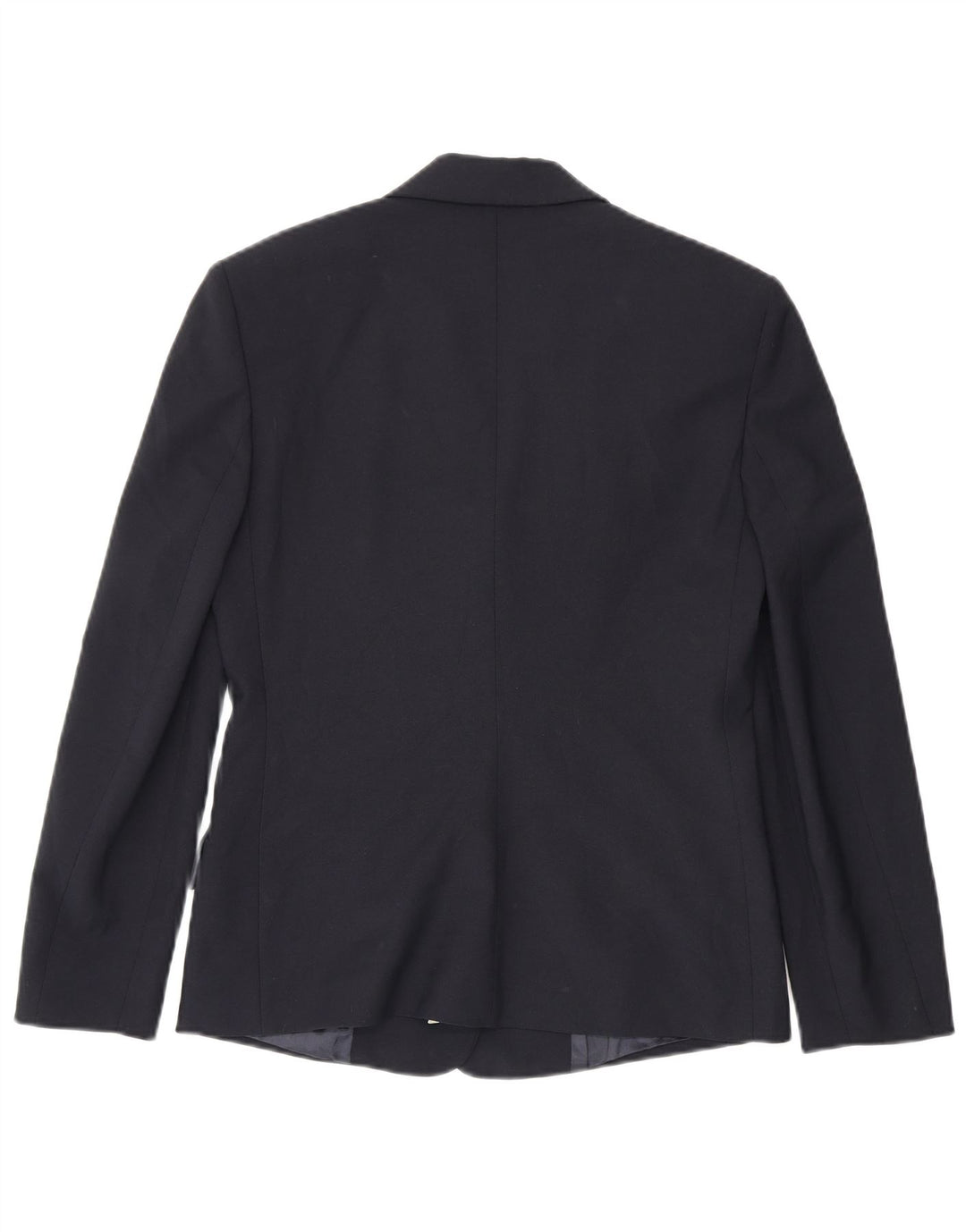 Benetton Womens 3 Button Blazer Jacket IT 44 Medium Navy Blue Polyester