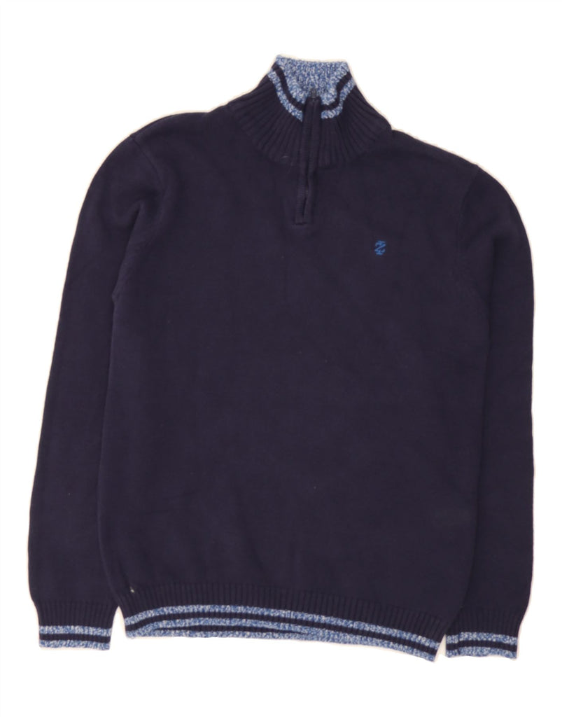 IZOD Boys Zip Neck Jumper Sweater 14-15 Years XL Navy Blue Cotton Vintage Izod and Second-Hand Izod from Messina Hembry 